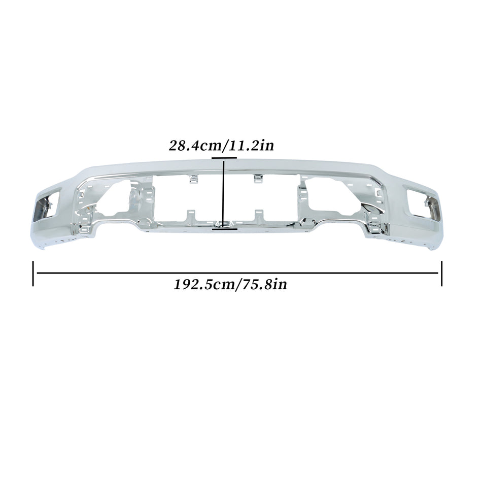 Labwork Front Bumper Face Bar Chrome W/o Sensor Hole For Ford F-150 2024-2025
