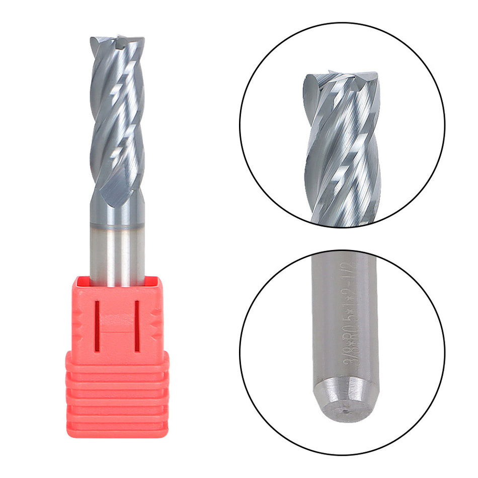 3/8" 4 Flute 1" LOC 2-1/2" OAL Variable Helix Carbide End Mill - TiALN COATED