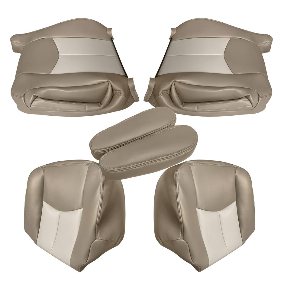 Labwork Driver Passenger Seat Cover For GMC Yukon Sierra 2003-2006 BottomTop Tan