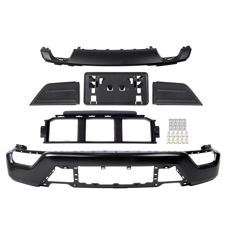 Labwork 6PCS For Ford F150 2021-2023 Front Bumper Face Bar Black W/o Sensor Hole