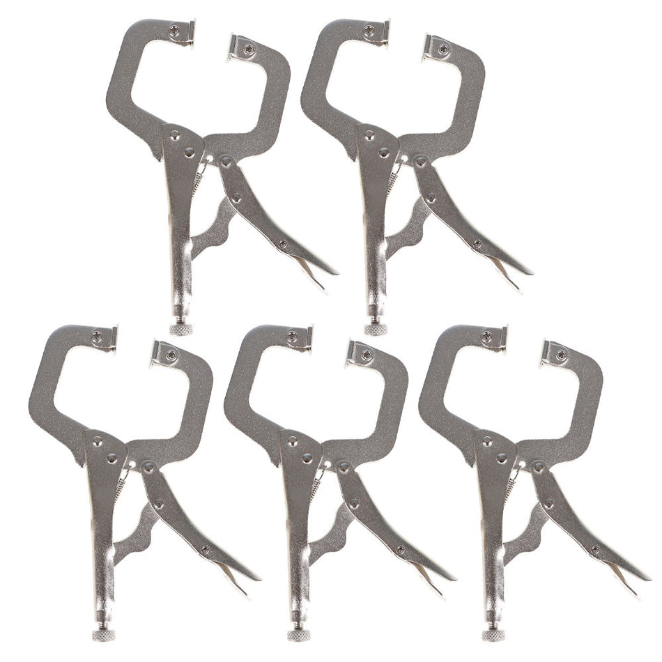 6Inch Swivel Pad Locking C-Clamp Locking Pliers Heavy Duty W/ Rotary Gasket 5Pcs