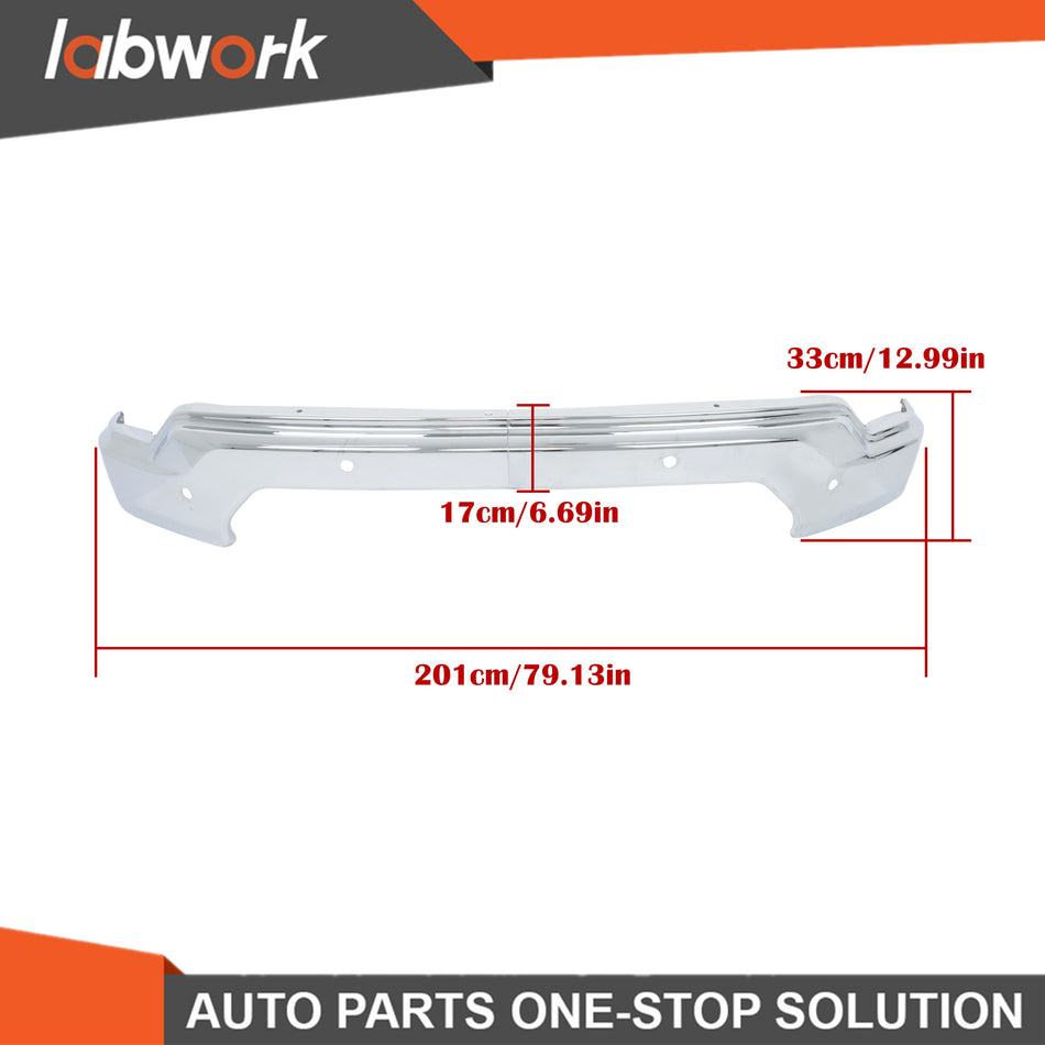 Labwork Split Front Bumper For GMC Sierra 1500 2019-2021 Chrome W/ Sensors Holes