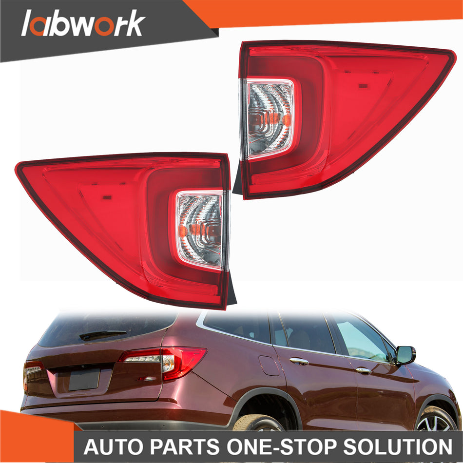 Labwork Tail Lights For 2019-2022 Honda Pilot LED Replacement Left+Right Side