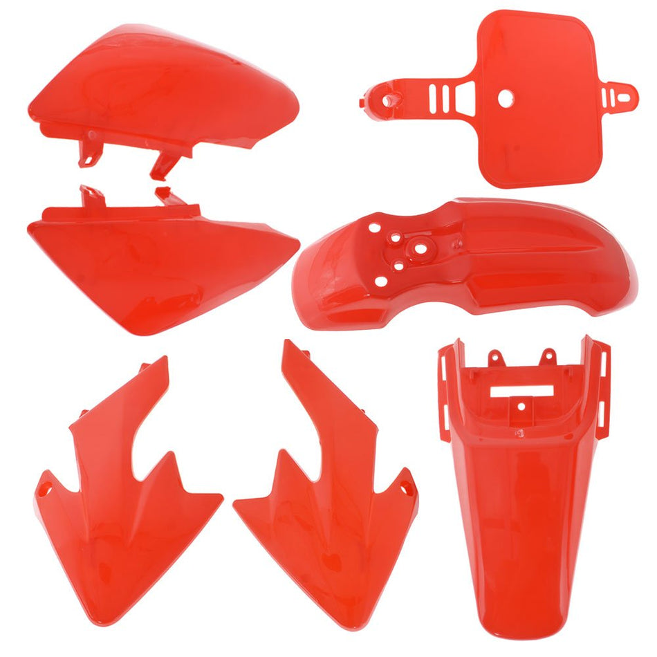 Red Plastic Fender Fairing Kit For Honda XR50 SDG CRF50 SSR107 125 Dirt Bike