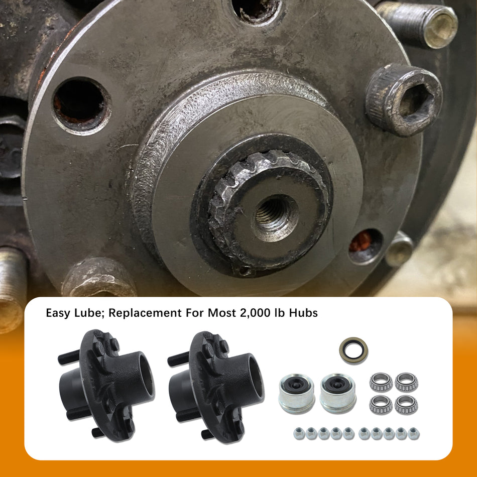 Labwork 5 on 4.5" For 2000 lbs Axle 1-1/16" bearings 2 Trailer Idler Hub Kits