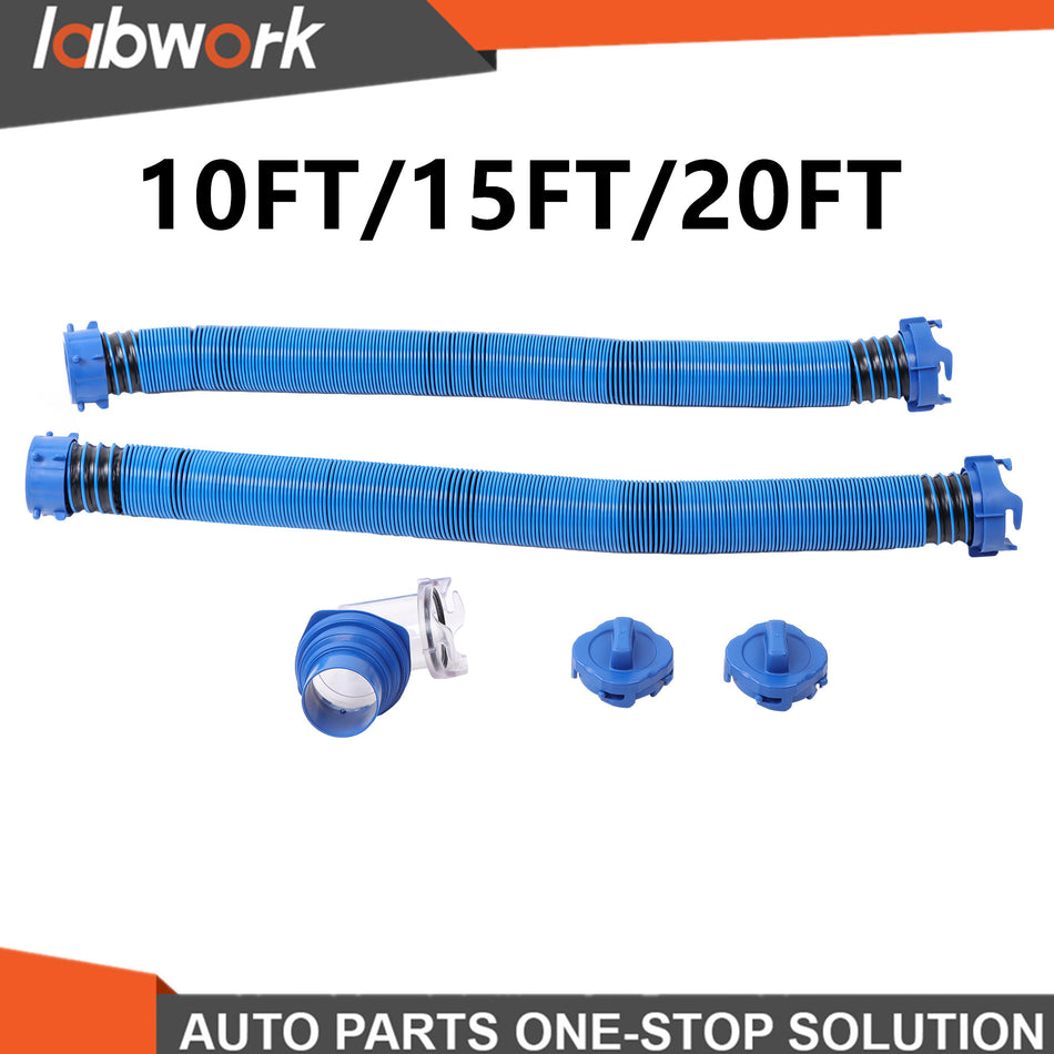 Labwork 10FT/15FT/20FT RV Sewer Hose Kit with 4-in-1 Elbow & Storage Covers