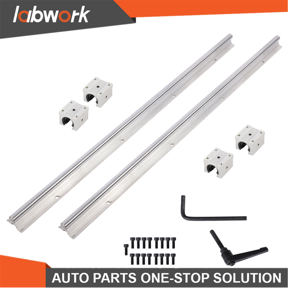 Labwork 2PCS SBR16-800mm Rails +4PCS SBR16UU Blocks for CNC Router/Mill/Lathe