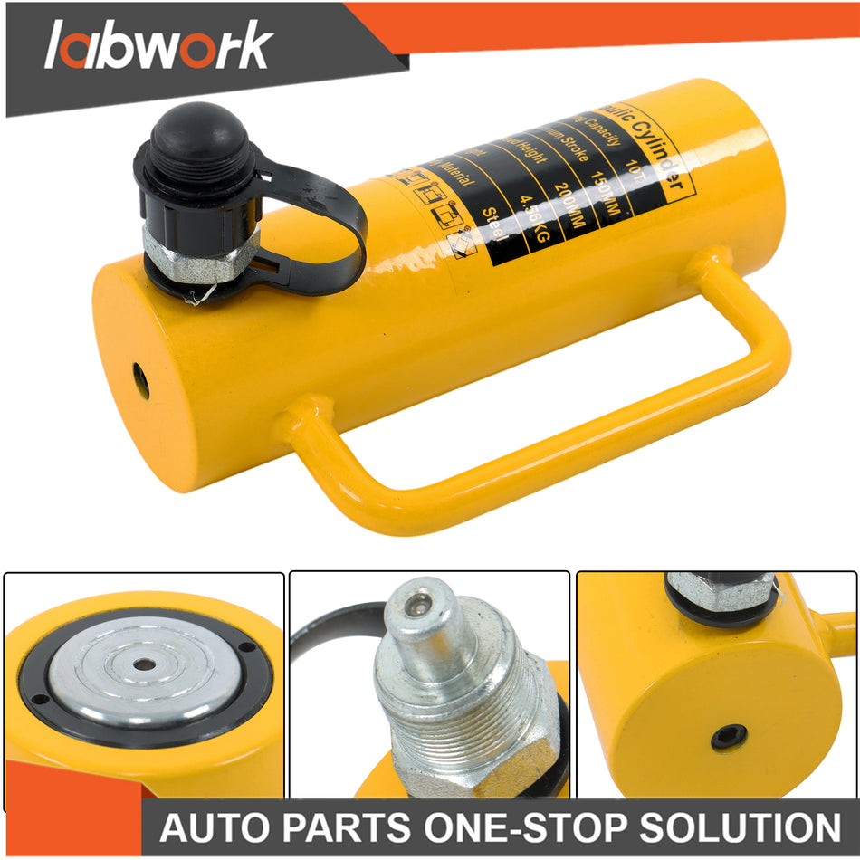 Labwork 10 Ton Hydraulic Cylinder Ram Single Acting Lifting Cylinders 6" Stroke