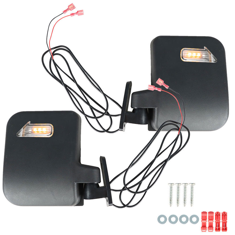 12 Volt Golf Cart LED Turn Signal Side Mirrors for Ezgo Yamaha Club Car Mirrors
