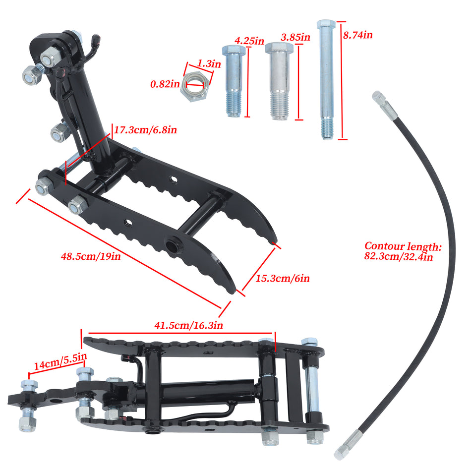 Hydraulic Thumb Clip Clamp Mini Excavator For Small Digger Attachment Kit
