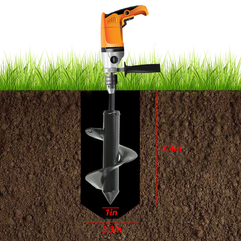 New Auger Drill Bit 3In x 7In Fits For Garden Plant Flower Rapid Planter Spiral