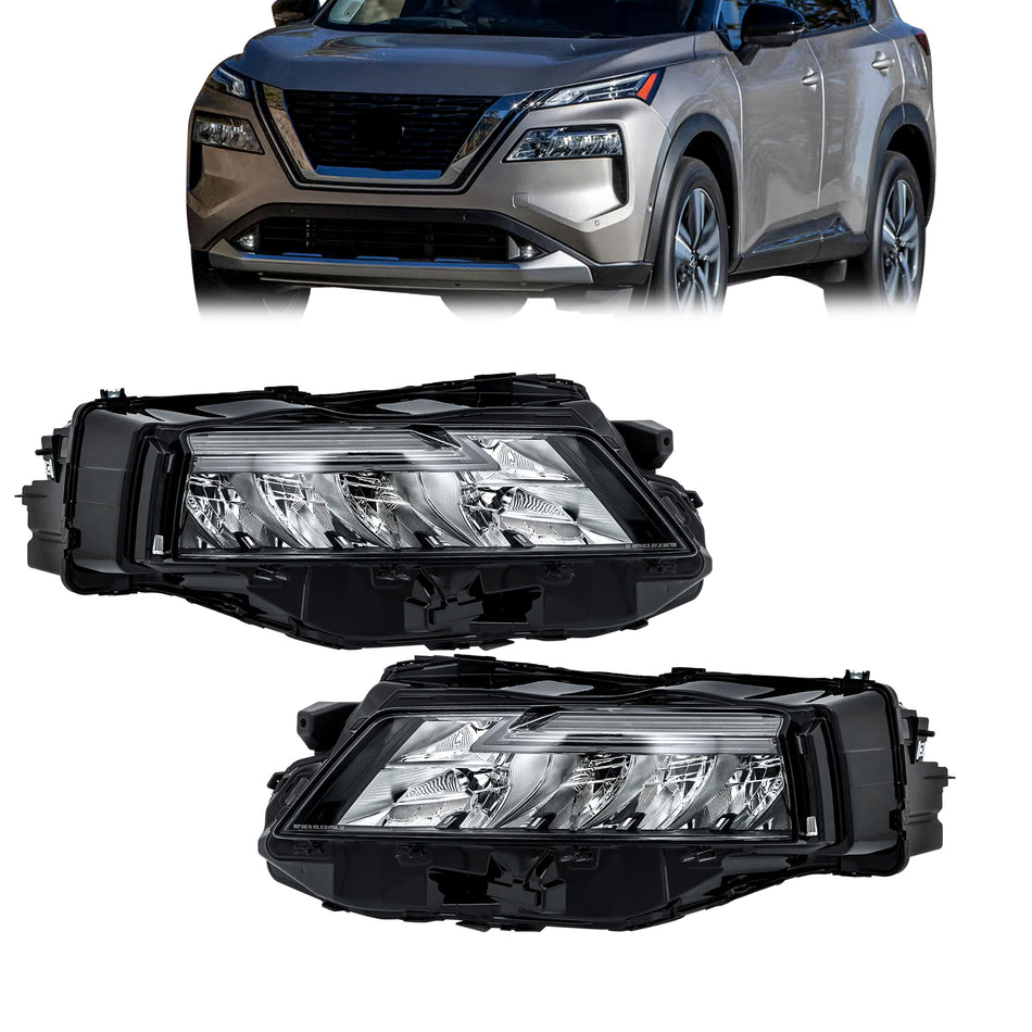 Labwork Left+Right Full LED Headlights For 2021-2023 Nissan Rogue Black Housing