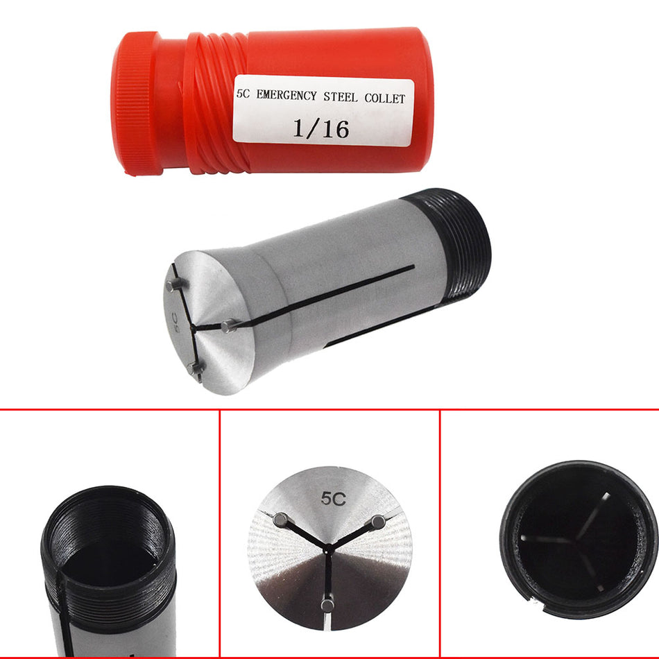 5C Emergency Steel Collet 1/16" (.0625) For Lathes & Fixtures High Precision
