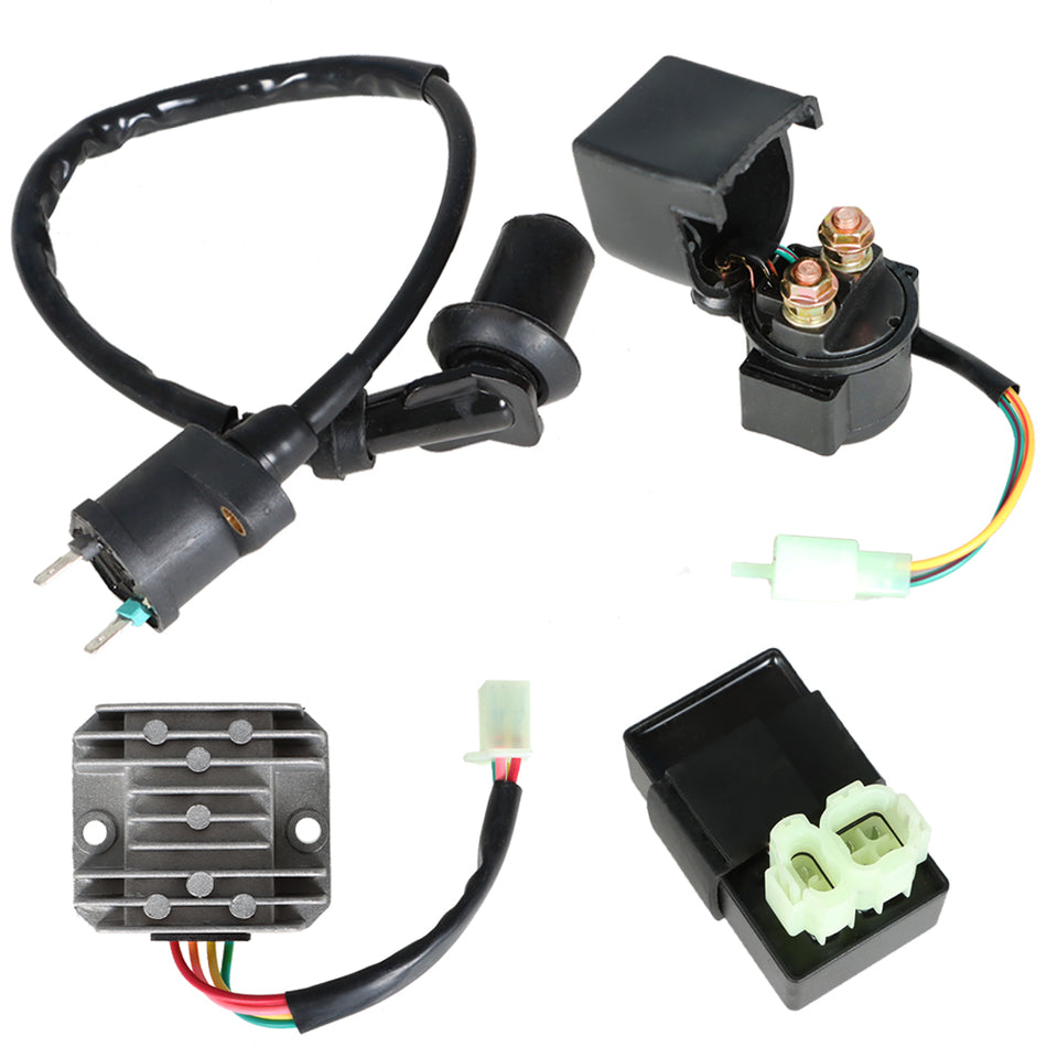 Electric set Ignition coil cdi relay regulator for 50-150cc GY6 ATV Go Kart