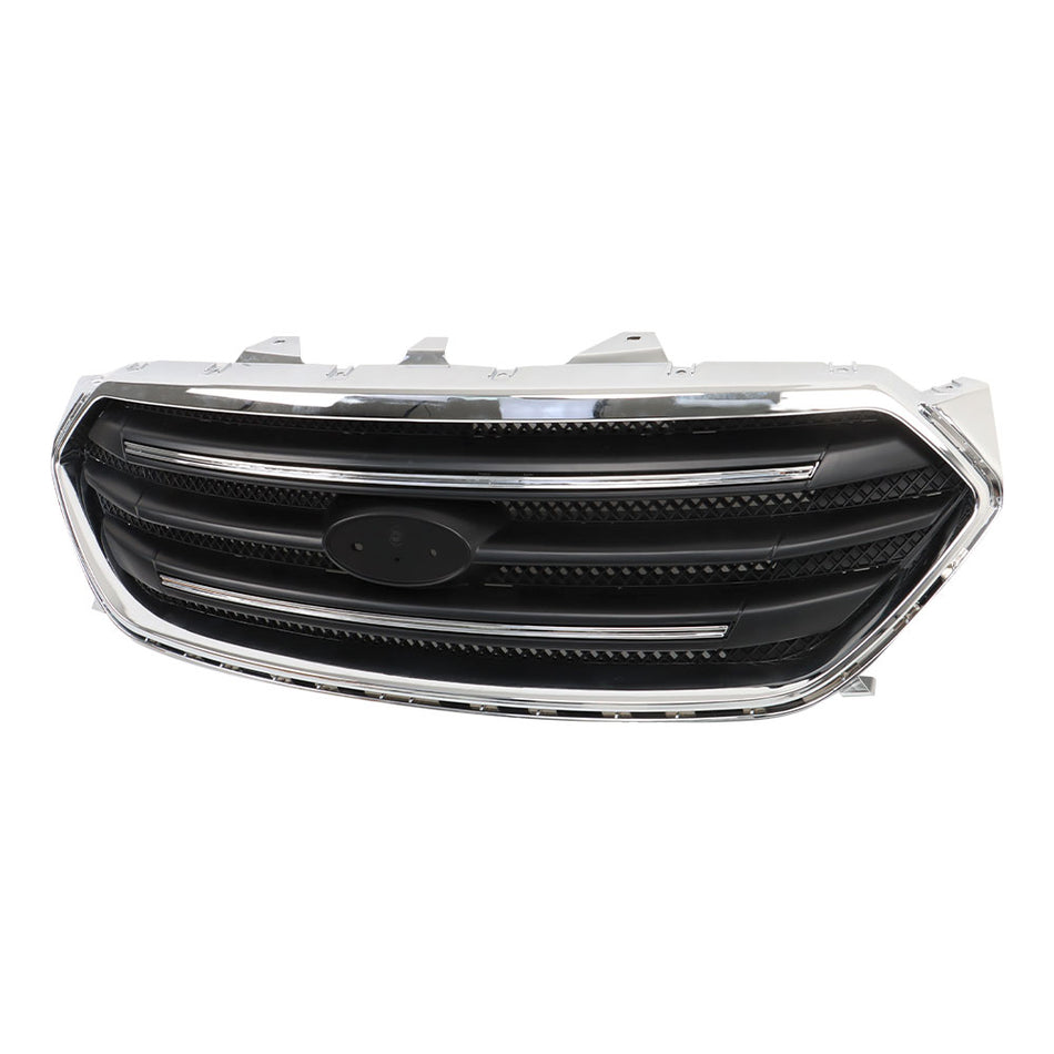 Labwork Front Upper Grille For 2013-19 Ford Taurus Matte Black W/Chrome Trim