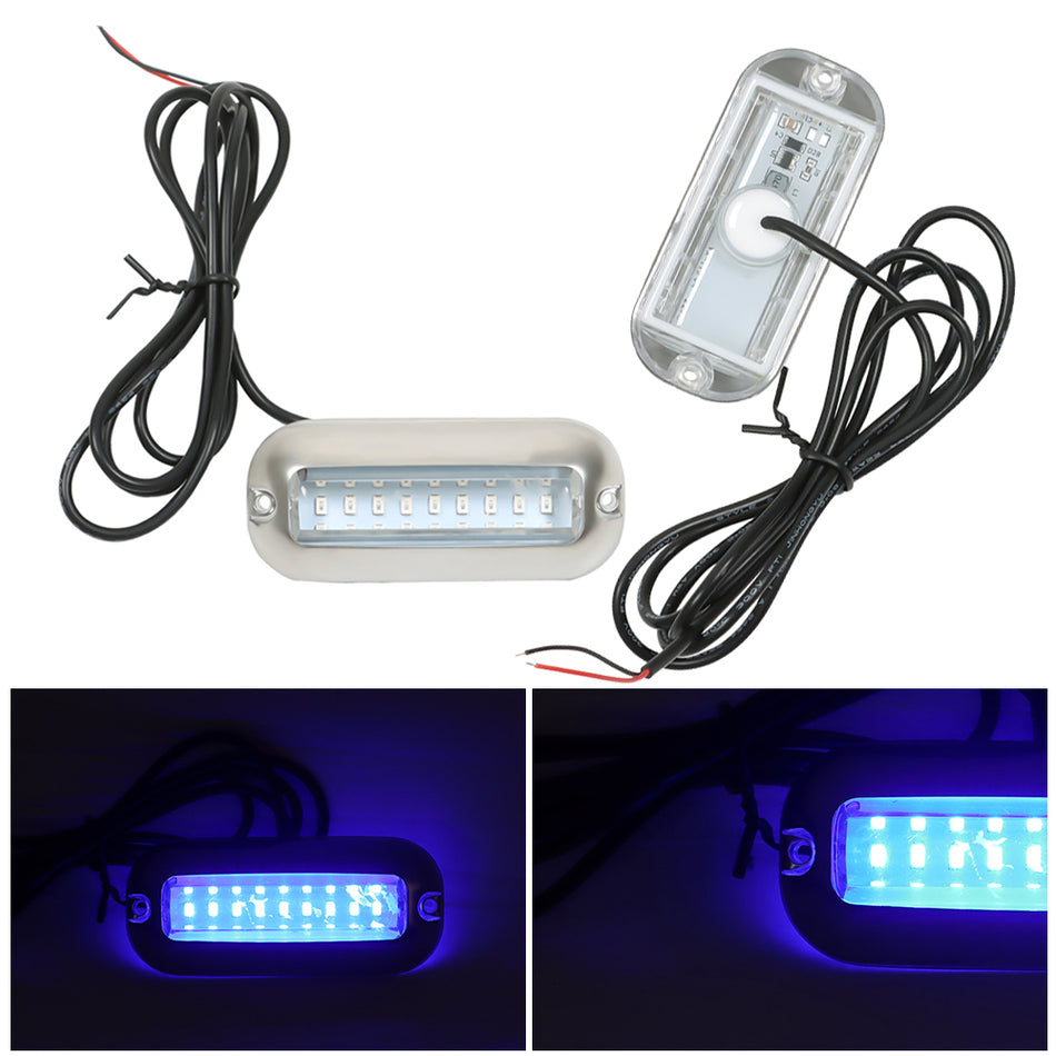 2Pcs 27LED Stainless Lights Underwater Pontoon For Marine Boat Transom KUS543693