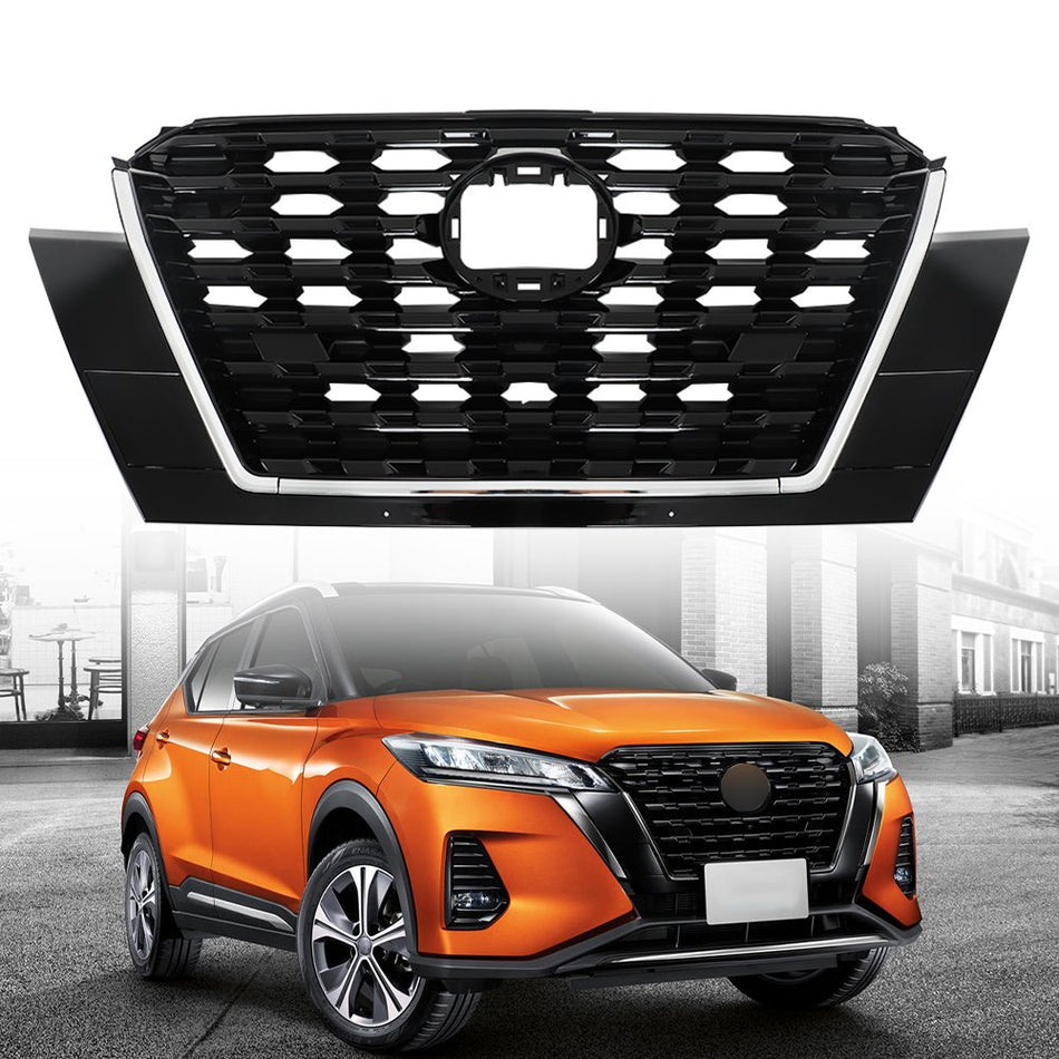 Labwork Front Bumper Upper Grille Assembly Plastic For Nissan Kicks 2021-2023