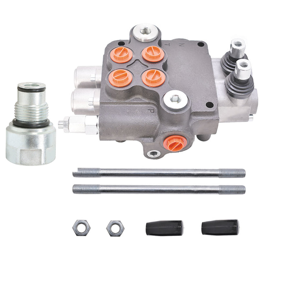 Hydraulic Control Valve 3600 PSI 2 Spool 21 GPM Double Acting w/conversion plug