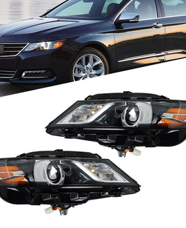 Pair LH+RH Headlights Assembly HID/Xenon For 2015-2020 Chevy Impala Headlamps
