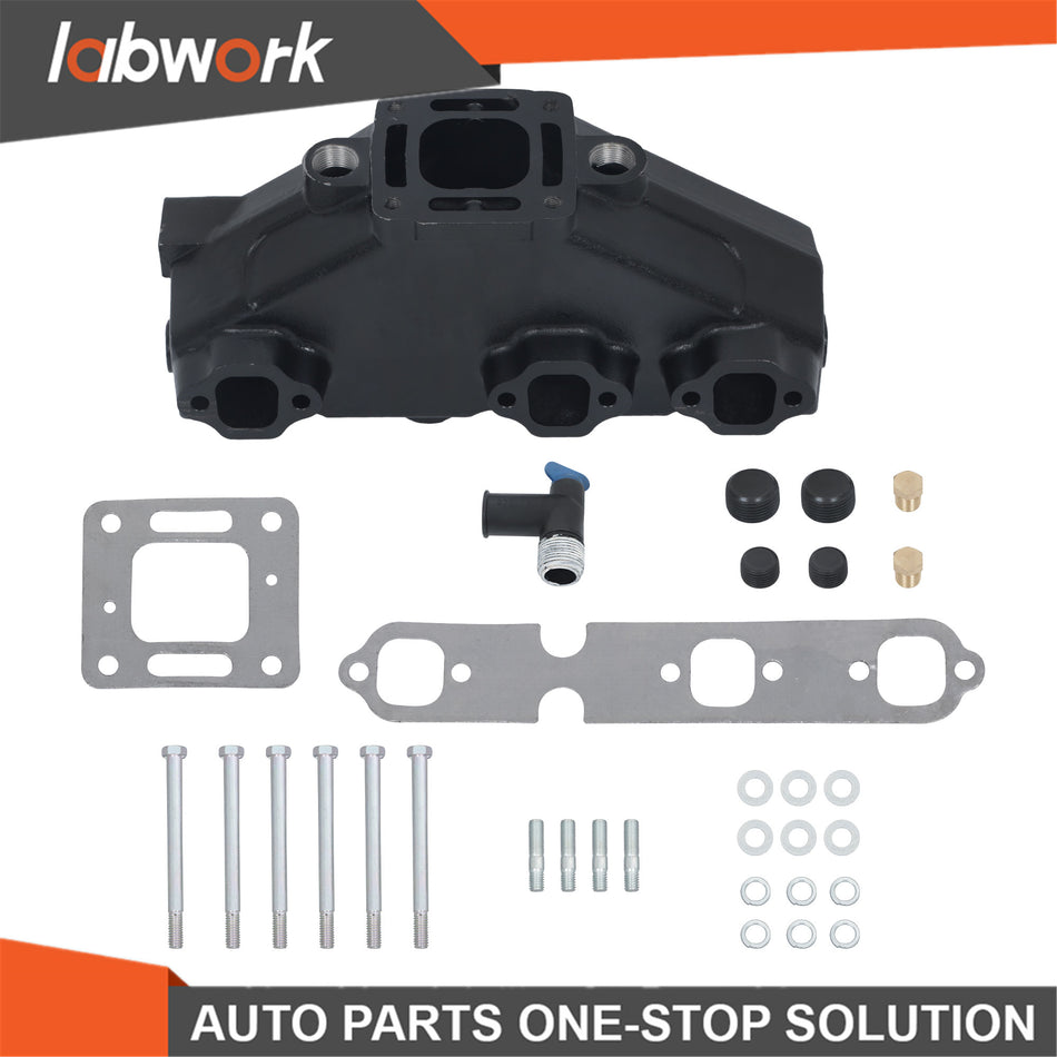Labwork 2x Marine Exhaust Manifold For MerCruiser GM V6 175 185 205 w/ Gasket