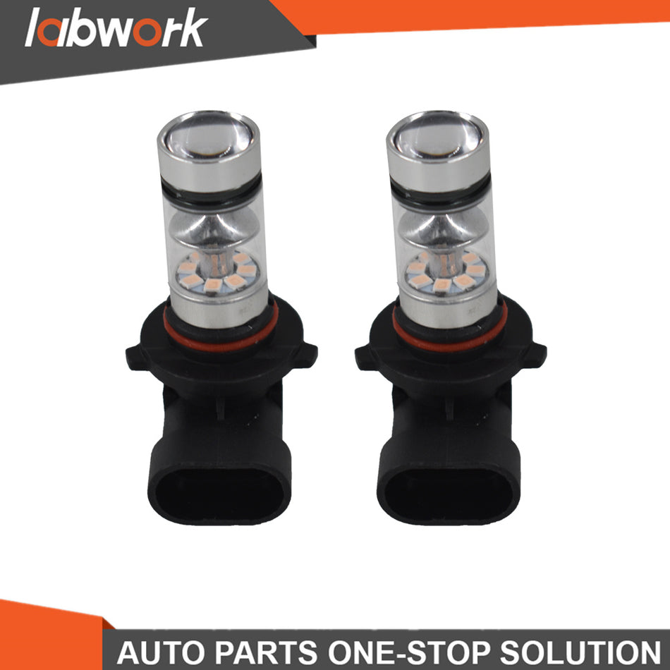 Labwork LED Fog/Head Light Bulbs Kit 2x 9005 H10 9145 14000K 100W 1800LM Purple