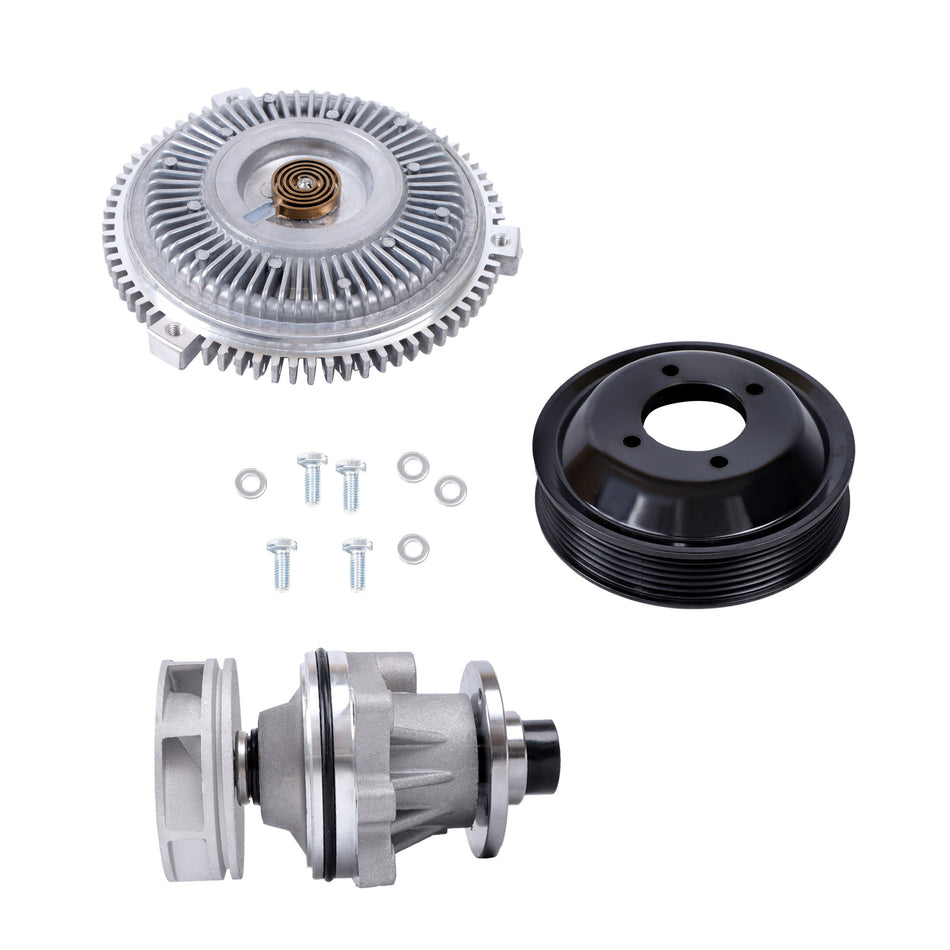Labwork Water Pump Metal Impeller Fan Clutch Pulley Kit for BMW E39 X5 E53 E46