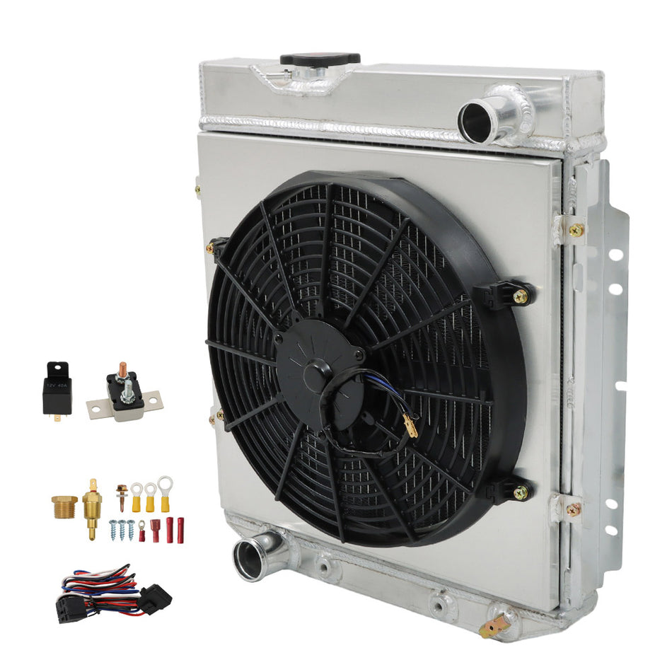 Labwork 3 Row Aluminum Radiator+Shroud Fan Relay For 1960-65 Ford Falcon Mustang