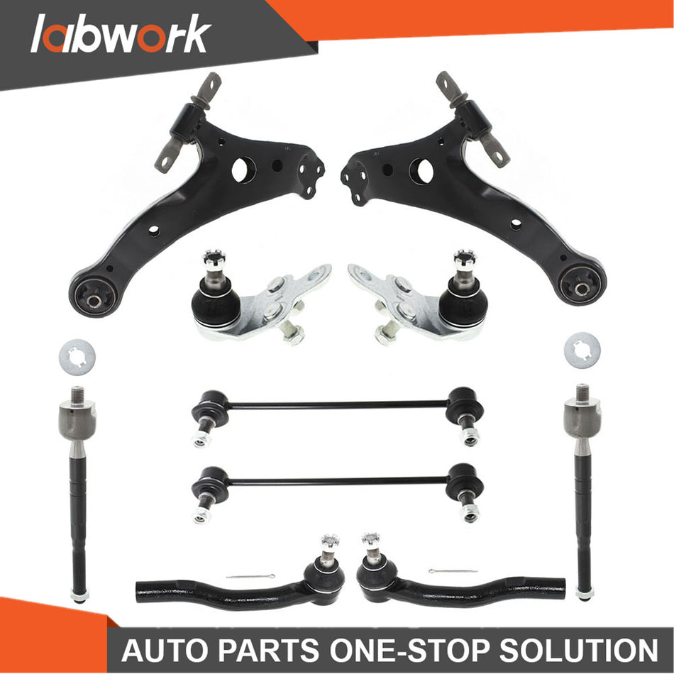 Labwork Front Lower Control Arm Suspension Kit 2007-2011 for Toyota Camry 10pc