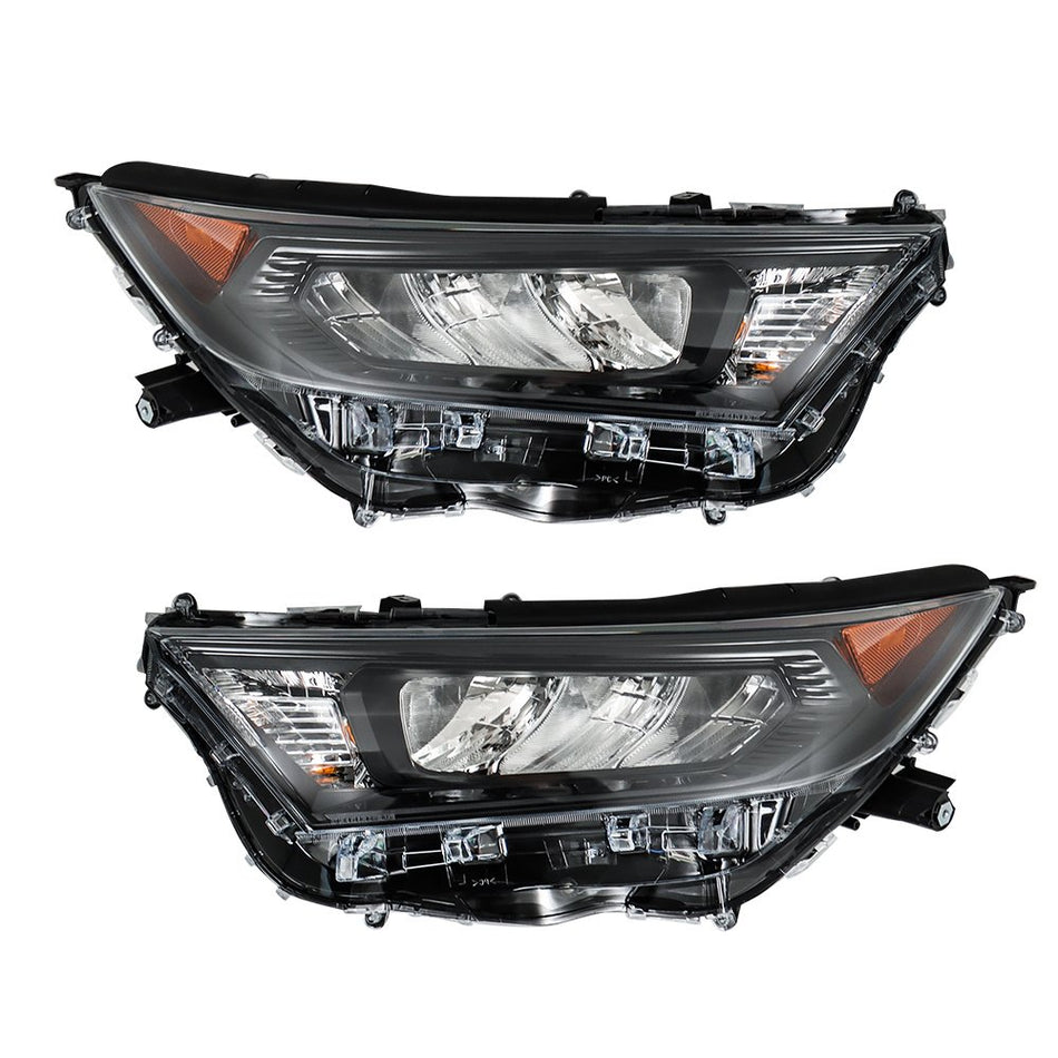 Labwork LH+RH Headlights Assembly For 2019-2022 Toyota RAV4 LE XLE Chrome LED