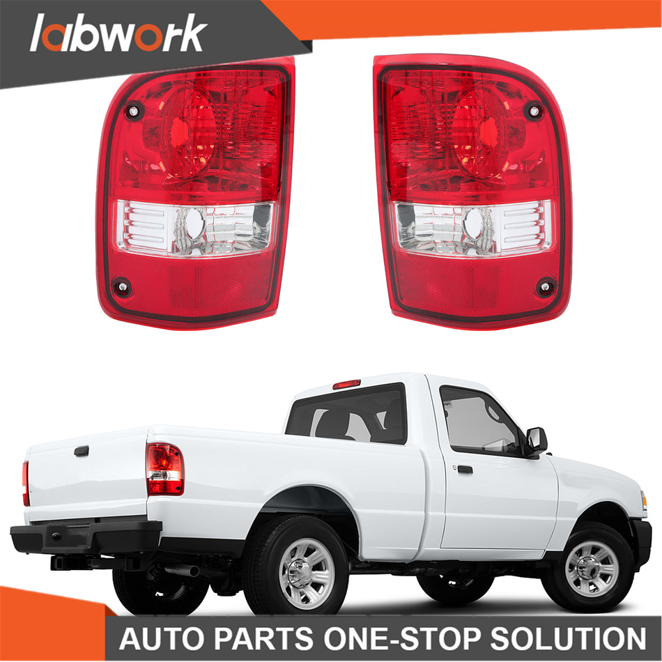 Labwork Tail Lights Assembly For 2001-2011 Ford Ranger Pair Red Rear Brake Lamps