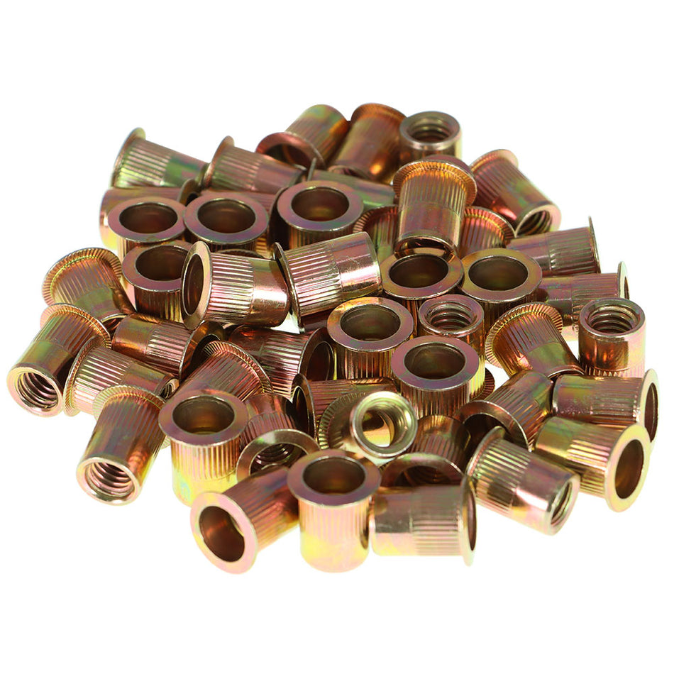 Rivet Nuts 50 Pieces 3/8-16 Carbon Steel Flat Head Rivnut Threaded