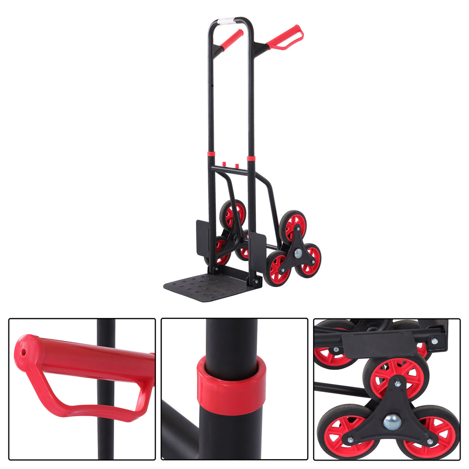 Stair Climbing Hand Truck 440lbs W/ 6 Wheels and Telescoping Handle