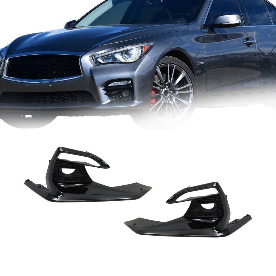 Labwork Right+Left Bumper Fog Light Cover Bezel For 2018-2020 Infiniti Q50 Sport