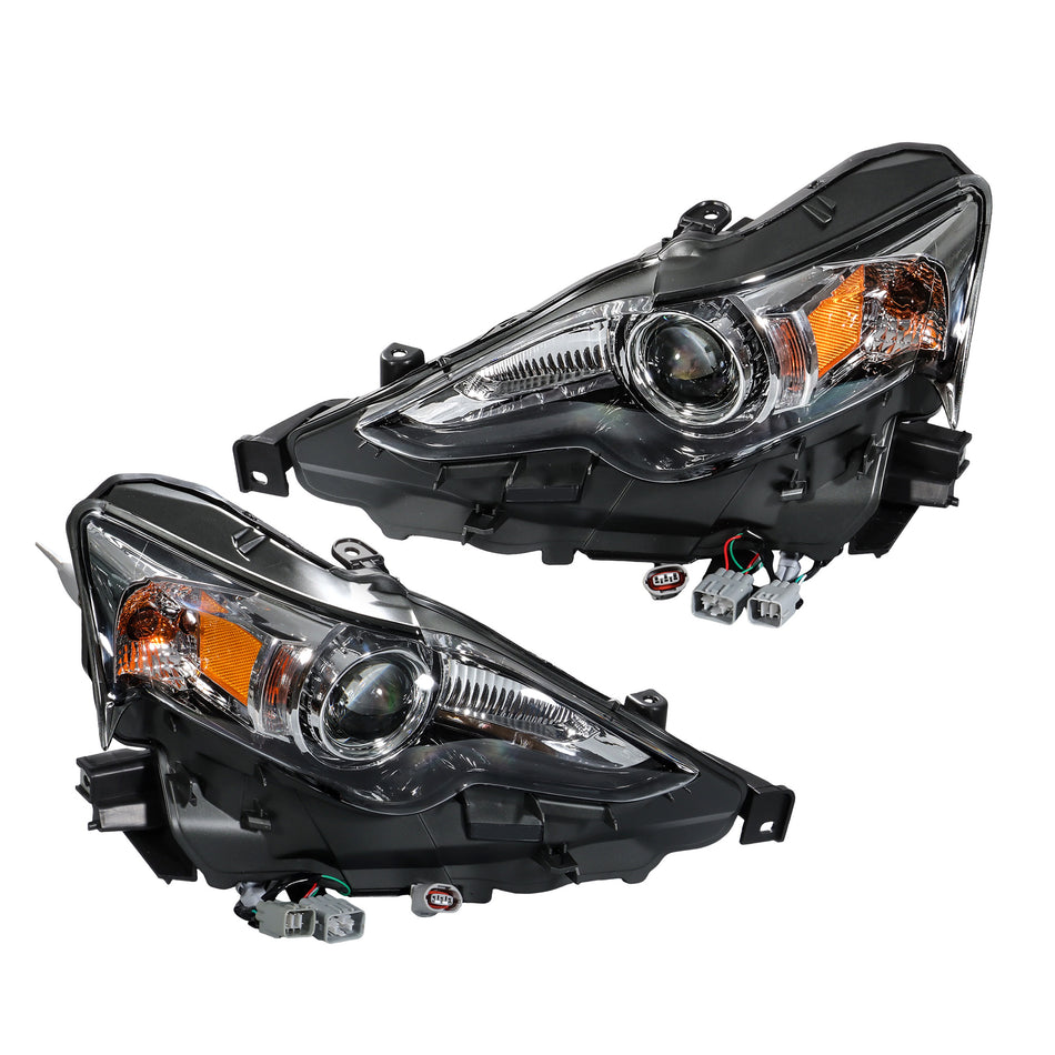 Headlight Headlamp Assembly Single Lens Replacement for IS300/IS250 2014 2015 2016 Replacement for LX2502157 LX2503157 8118553721 8114553721 Driver Side Left LH Passenger Side Right RH