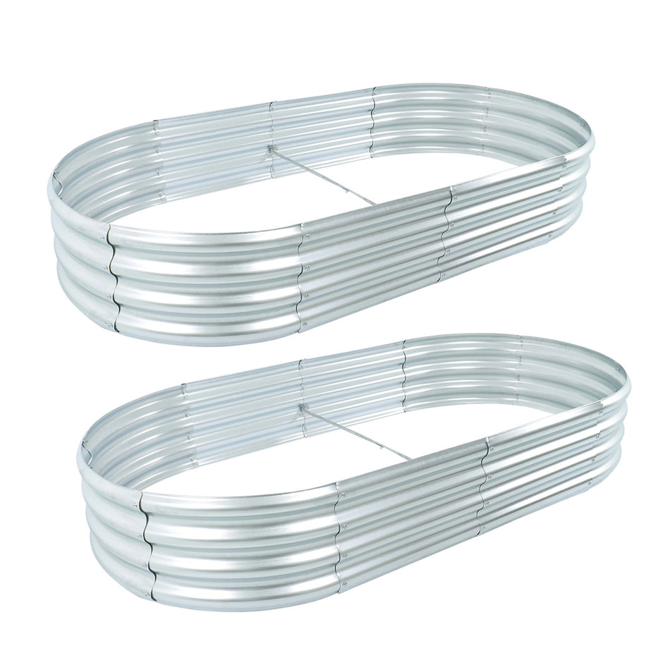 2 Pack 6×3×1 ft Galvanized Metal Garden Bed For Vegetables & Flowers Gardening