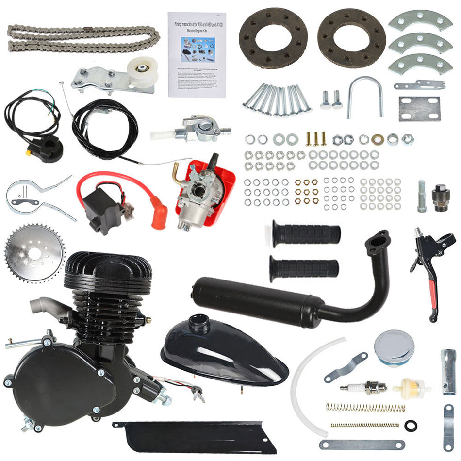 2-Stroke Black 100cc Bicycle Motor Kit Bike Motorized Petrol Gas Engine models