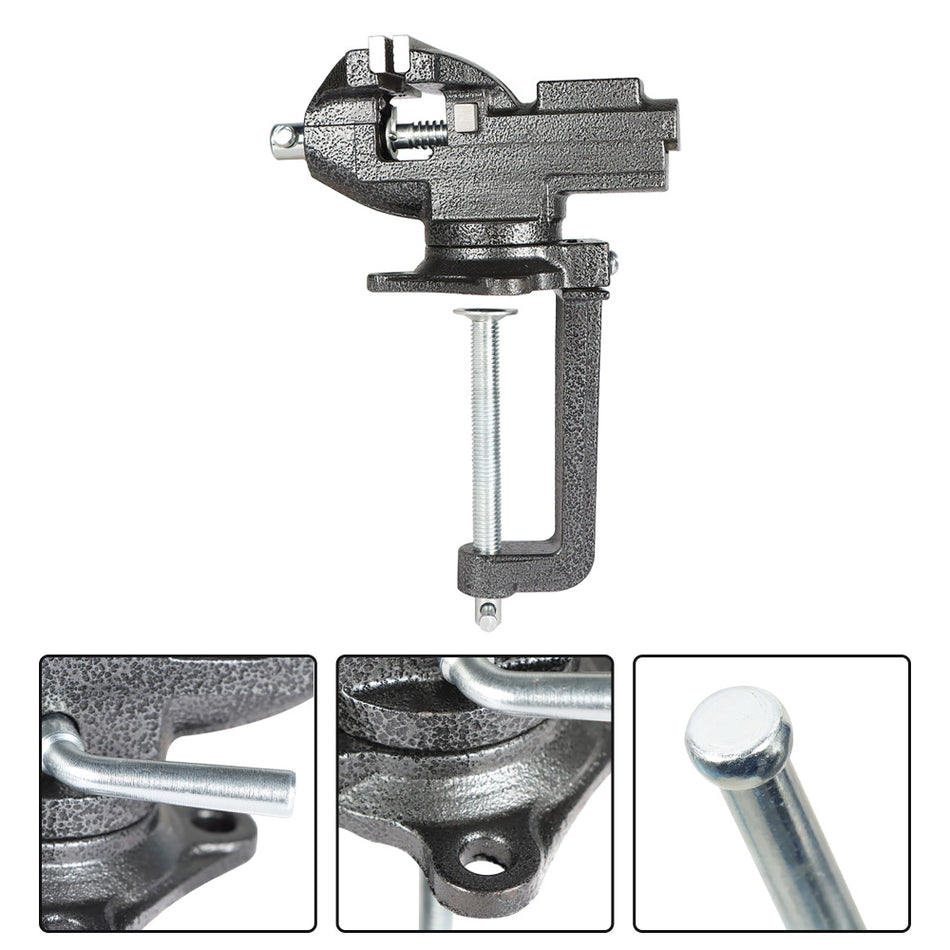 3.3 INCH Universal Rotate 360° Work Bench Vise Black with Quick Adjustment USA