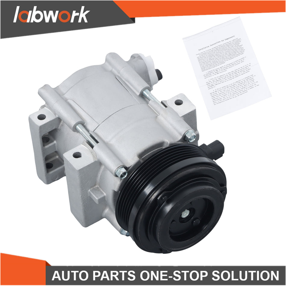 Labwork A/C Compressor W/Clutch For Ford E-150 E-250 E-350 Super Duty Mustang
