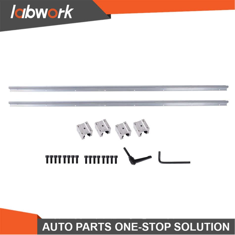 Labwork 2PCS SBR16-1500mm Rails w/4 Bearings for DIY CNC Milling Machine