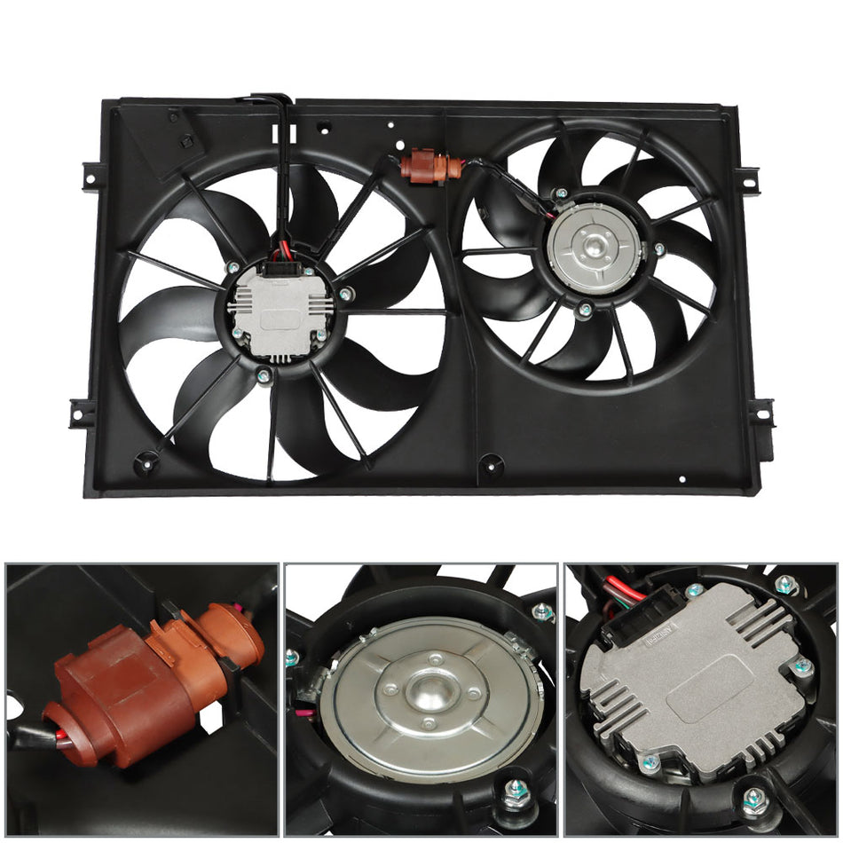 Labwork Radiator Cooling Dual Fan Assembly for VW Jetta Passat Beetle Rabbit