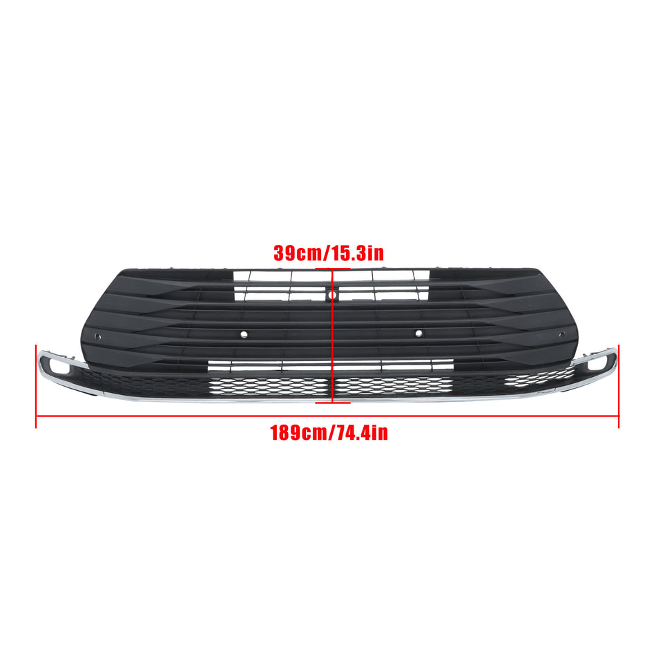 Labwork Front Lower Grille For 2021-2023 Toyota Sienna Matte Blk+Chrome Plastic
