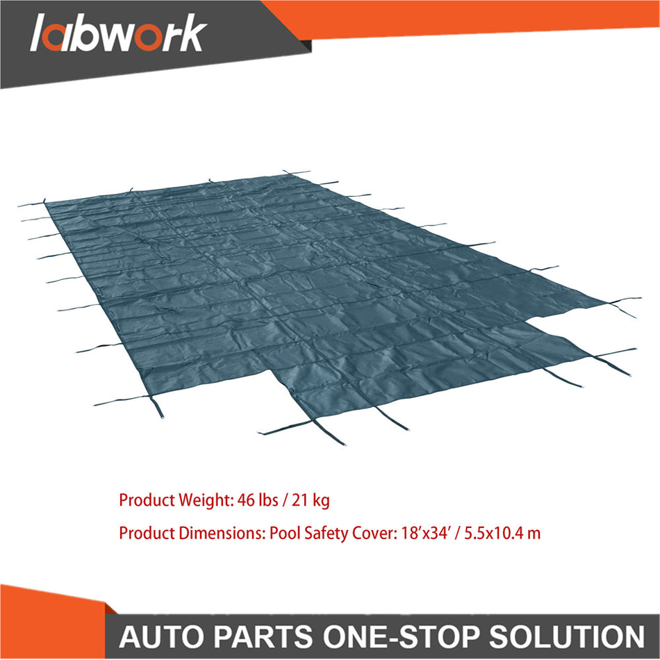 Labwork Inground Pool Safety Cover Fits 16x32ft With Center Steps Mesh Solid