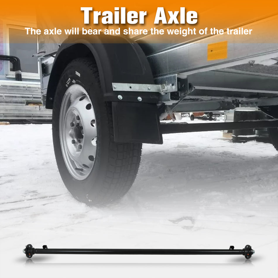 Labwork Trailer Axle 5x4.5 Bolt Pattern 95" HF 80" Spring Center 3500lb & U-Bolt