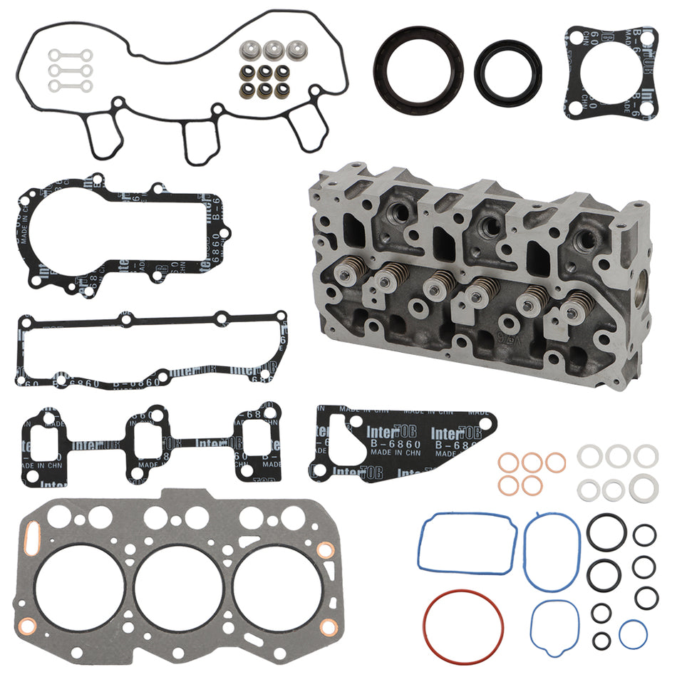 Complete Cylinder Head & Gasket Set For Yanmar 3TNV76 Engine Komatsu PC22MR-3