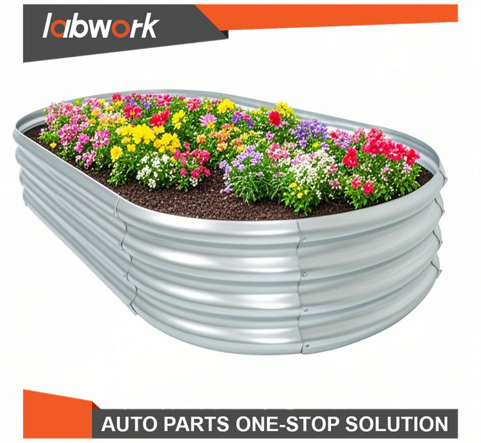 Labwork 1/2 Pcs 8×4×1/6×3×1 FT Galvanized Raised Garden Beds Outdoor Planter Box