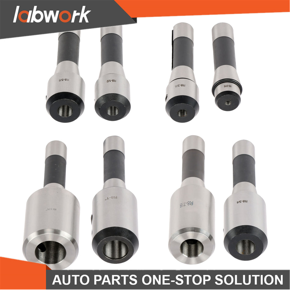 Labwork 8PCS R8 Precision End Mill Tool Holder Set for Milling Machine 202-5310