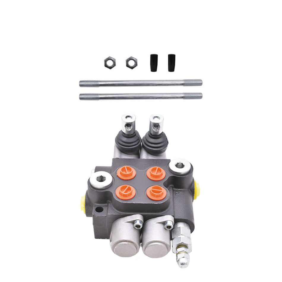 Hydraulic Control Valve Double Acting 2 Spool 3600 PSI 13 GPM SAE Ports