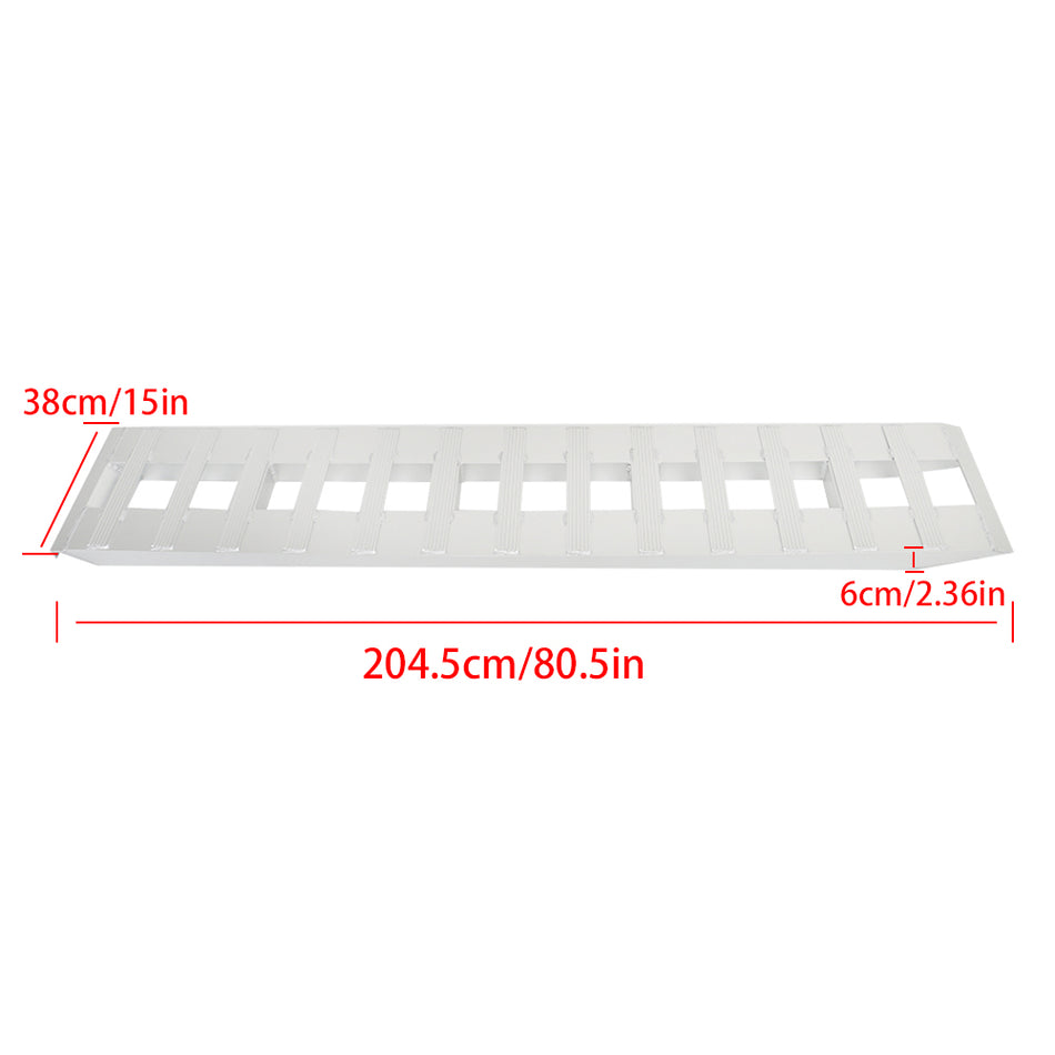Labwork 80" X 15" Aluminum Truck Car Auto Trailer Ramps Hook end knife 6000 LB