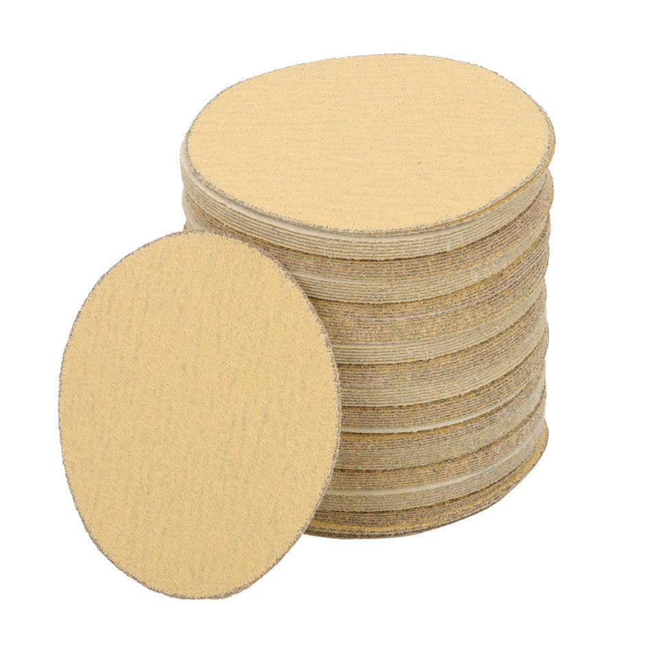 100 Pcs 5" 60Grit NO-Hole DiscsHook Loop Pads Sanding Disc Flocking High Quality