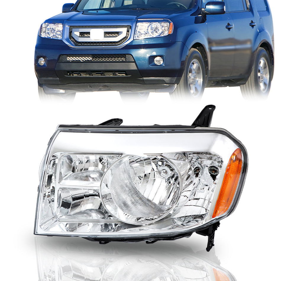 Labwork Left Halogen Chrome Headlight Headlamp For 2009 2010 2011 Honda Pilot